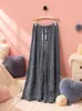 Calça de bolinhas De Rong, calça casual feminina estilo coreano para outono e inverno, com textura e caimento relaxado, calça longa reta solta