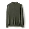 Suéter de Punto Grueso de Doble Hilo Otoño e Invierno Versátil para Hombre 100% Cachemira Cuello Medio Alto Sin Costuras Camiseta Base