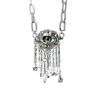 Collar Cruzado Nuevo Ojo del Diablo Perla Borla Moda Personalidad Diseño Creativo Nicho Cadena Clavícula Alta Gama