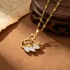 Colar de Aço Titânio com Cisne de Strass da Moda para Mulheres, Estilo Simples e Elegante, Colar de Clavícula Versátil e que Não Desbota
