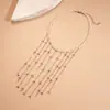 Corrente de Cristais de Vidro Europeus e Americanos Colar Longo com Borla Luxo Acessível Moda de Alto Padrão Colar Estiloso de Nicho para Mulheres