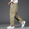 Pantalones Casuales Delgados de Verano 2025 para Hombre Pierna Recta Holgada Talla Grande Pierna Ancha Adolescente Caqui Ropa de Trabajo de Negocios Pantalones Largos