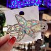 Presilha de Cabelo Estrela do Mar de Três Pontas Estilo Coreano para Mulheres, Prendedor de Cabelo Shark para Coque na Nuca, Acessório de Cabelo Prendedor de Rabo de Cavalo de Liga, Estrela de Cinco Pontas