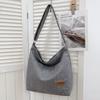 Bolso de lona nuevo transfronterizo para mujer, bolso de hombro de gran capacidad de color sólido, bolso de mensajero con cremallera retro europeo y americano, bolso de lona al por mayor