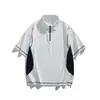 Roupas Masculinas Acu Verão 2026 Estilo Montanha Esportes ao Ar Livre Manga Curta Masculina Malha Respirável de Secagem Rápida Camiseta com Meio Zíper e Gola para Homem