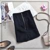 Saia Midi Lápis de Lã com Fenda e Bolso Duplo Novo Estilo Coreano Outono e Inverno para Mulheres, Grossa