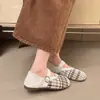 Zapatos Mary Jane tejidos transpirables 2026 boca poco profunda zapatos de un solo color estilo étnico retro verano fondo plano versátiles nuevos franceses