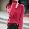 Nuevo Suéter de Punto Fino de Lana Cachemir para Otoño/Invierno 2026 Cuello en V Pequeño Manga Larga Color Sólido Suave Cepillado