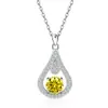Collar Europeo y Americano Transfronterizo de Plata de Ley S925 Forma de Gota de Agua Amazon Doce Piedras de Nacimiento Forma de Pera Cadena Versátil para Clavícula Colgante