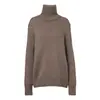 TR Moda Otoño/Invierno Estilo Casual de Moda Suéter Cálido Holgado Cuello Alto Mezcla de Cachemira Tejido