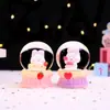 Mini Bola de Cristal de Venda Quente Coelho com Enchimento e Decoração Luminosa, Presente Estilo Healing para Meninas, Fornecimento em Massa de Fábrica em Estoque