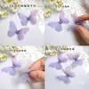 Pacote com 3 Borboletas de Tule 3D de Camada Dupla de 5cm para Acessórios de Cabelo DIY Feitos à Mão, Materiais de Decoração, Brincos de Maquiagem Facial Estilo Antigo Hanfu