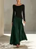 Vestido elegante casual de corte recto con cuello halter y bloques de color para mujer, otoño e invierno 2026, transfronterizo europeo y americano, estación independiente de Amazon
