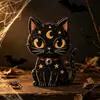 Bestseller transfronteiriço Halloween abóbora de madeira fantasma gato preto enfeites para quarto e mesa decorações de feriado artesanato em madeira