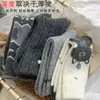Meias Grossas Quentes de Lã para Outono e Inverno para Mulheres com Bordado de Desenho Animado, Meias de Malha Canelada de Cano Médio, Meias Largas Estilo Ins Estilo College Venda por Atacado