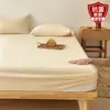Sábana bajera de color liso, una pieza, algodón lavado, funda de cama antideslizante para una persona, protector de colchón de cobertura total, juego de tres piezas