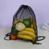 Bolsa de malla hecha en fábrica bolsa de almacenamiento para suministros deportivos al aire libre bolsa con cordón de malla de poliéster para productos electrónicos digitales