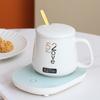 Canecas Personalizadas para Casal, Par de Xícaras de Cerâmica com Tampas e Colheres, Xícaras de Café, Copos de Água 520, Porcelana Branca para Presente