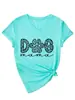 Mamá de Perro Amazon Ebay Sitio Independiente Moda Personalidad Camiseta de Manga Corta con Cuello en V para Mujer Camiseta Base Exportación En Stock