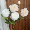 Flor Artificial de Peonía Dalia de 3 Cabezas para Decoración de Salón de Bodas, Decoración del Hogar, Flor Artificial, Flor de Seda, Transfronterizo