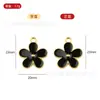 Dopamina DIY Flor de Cinco Pétalas Bicolor Pingente Charme de Liga Metálica Gota de Óleo Brincos Estilo Milênio Pulseira Colar Novo Estilo Chinês