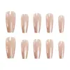 Branco Coco Brilhante Estilo Cat-Eye Textura de Alta Qualidade Elegante Estilo Menina Estilo Senhora Madura Iluminador Nail Art 30 Unhas Postiças