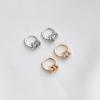 Pendientes de plata de ley con diamantes Nalan tres anillos anillos lisos una variedad de método de uso pendientes pendientes superpuestos G4500