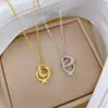 [Aço Titânio] Anel de Amor Exquisito Leve Luxuoso Elegante Deslumbrante Colar de Diamante Corrente para Clavícula Versátil para Todas as Ocasiões Corrente de Aço Titânio