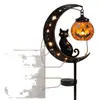 Luz Solar de Estaca Gato Negro y Luna de Calabaza