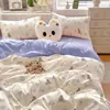 Funda de edredón de tela cepillada estampada, una sola pieza, hipoalergénica, suave y lavable de algodón, adecuada para camas individuales o dobles, para uso doméstico