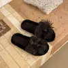 Pantuflas de flor para niños, nuevo estilo, interiores, casual, peludas, para mujer, versátiles, otoño e invierno, estilo hada, hogar 2026
