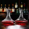 Decantador de vino de cristal sin plomo decantador de vino estilo europeo sin pie rayado grabado veta de martillo diagonal decantador de vino decantador de vino
