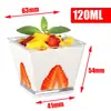 Taza para Pastel Mousse Taza Cuadrada Mesa de Postres Taza Inclinada para Pudín y Gelatina Tiramisú Taza de Salvado de Trigo Taza Desechable de Plástico