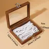 Caja de Almacenamiento Transparente de Gran Capacidad para Bolígrafos con Veta de Madera de Nogal Negro, Caja Vintage para Almacenamiento y Exhibición de Papelería, Caja de Gabinete a Prueba de Polvo