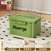 Caixa de Armazenamento Portátil para Uso Doméstico, Grande Capacidade, Caixa de Armazenamento de Plástico Espessado para Roupas, Brinquedos, Lanches, com Tampa