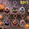 Set de Llaveros de Monstruo Ojo de Halloween, Colgante Divertido de Acrílico de Vampiro Bruja Momia, Horror Oscuro