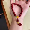 Pulsera Explosiva Bermellón para Mujer Calabaza Púrpura Dorada Exquisita Nicho Lujo Ligero Contenido Ordinario Año del Zodiaco