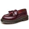 Mocassins Epiden com Franjas Femininos Couro Genuíno Cano Baixo Sapatos Pequenos de Couro Femininos Estilo Britânico Moderno Estudante Bico Redondo Sapatos Casuais