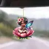 Pingente de Fada Lótus de Natal Novo Pingente de Espelho Retrovisor de Carro Plano de Acrílico Transfronteiriço Pingente de Casa