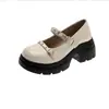 Zapatos Mary Jane de Plataforma de Cuero Genuino Grueso para Mujer Hebilla Única Zapatos Pequeños de Cuero 2026 Otoño Nueva Llegada Zapatos de Tacón Grueso Zapatos Únicos Mocasines