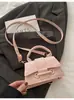 Bolsa Feminina Transfronteiriça com Toque de Luxo, Cor Sólida, Bolsa de Ombro Simples, Novo Modelo 2026, Bolsa de Mão Versátil, Bolsa Quadrada Pequena Transversal, Comércio Exterior