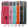 Adequado para Samsung Z Flip7 Capa de Couro para Celular Z Flip 50% de Desconto Celular Dobrável Carteira com Zíper Porta-Cartões Capa Transversal 6ª Geração