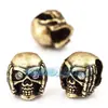 Accesorios para joyería DIY microincrustados, no mires, no escuches, cuentas de calavera chapadas en oro negro Oro Blanco