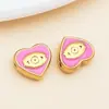 Cuentas espaciadoras de esmalte de ojo de la suerte de doble cara de acero inoxidable con cuentas estilo europeo y americano para accesorios de joyería hechos a mano DIY