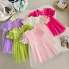 Vestido de Niña de Manga Mariposa con Volantes Vestido de Princesa de Malla Vestido de Princesa de Tul para Niña