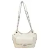 Bolso de hombro acolchado con cadena estilo Chanel para mujer, versátil, elegante, moderno, con cierre, adecuado para llevar bajo el brazo