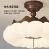 [Wow] Lámpara de Techo Estilo Crema Francesa, Lámpara Creativa Estilo Mid-Century para Dormitorio Principal, Lámpara de Atmósfera Nueva de Espectro Completo con Protección para los Ojos