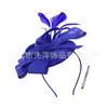 Chapéu de Pena Retrô para Banquetes e Festas, Elegante Estilo Francês para o Kentucky Derby, Acessório de Cabelo em Renda Falsa de Linho