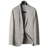 Traje Casual para Hombre 2026 Primavera/Verano Lyocell Chaqueta de Botonadura Única de Alta Gama para Jóvenes, Abrigo de Lino de Lujo para Negocios sin Planchar