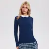 Blusas de Solapa de Manga Larga para Mujer, Camisas Polo, Camisetas de Golf, Tops Deportivos de Efecto Adelgazante, Ropa de Yoga de Alta Gama